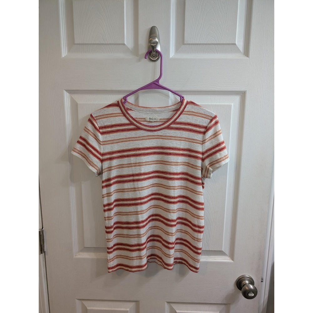 Madewell hi-fi Shrunken Striped Crewneck T Shirt Cotton Blend - Size M